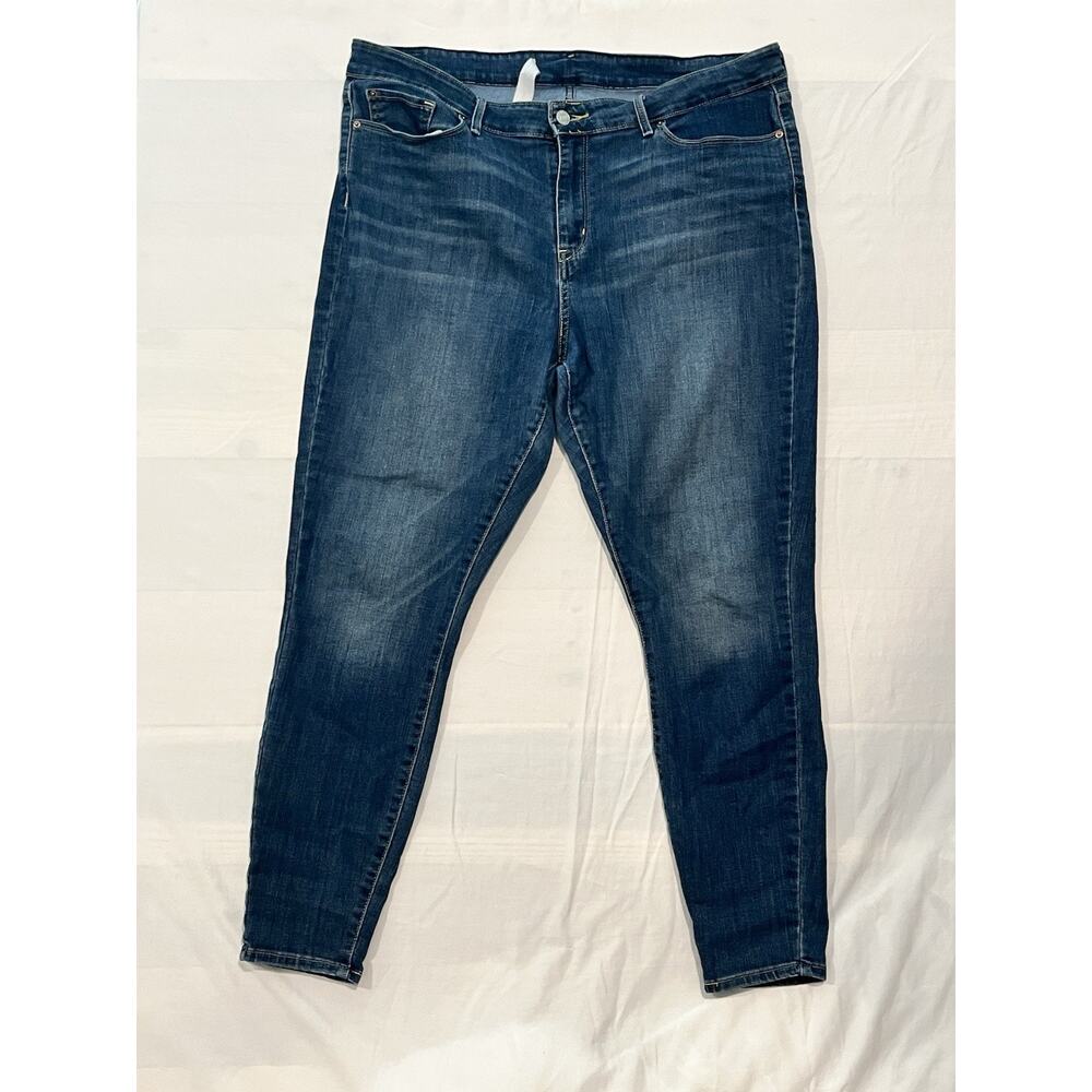 Signature Levi Strauss Mid Rise Skinny Jeans Womens 34x30 Blue Stretch Denim